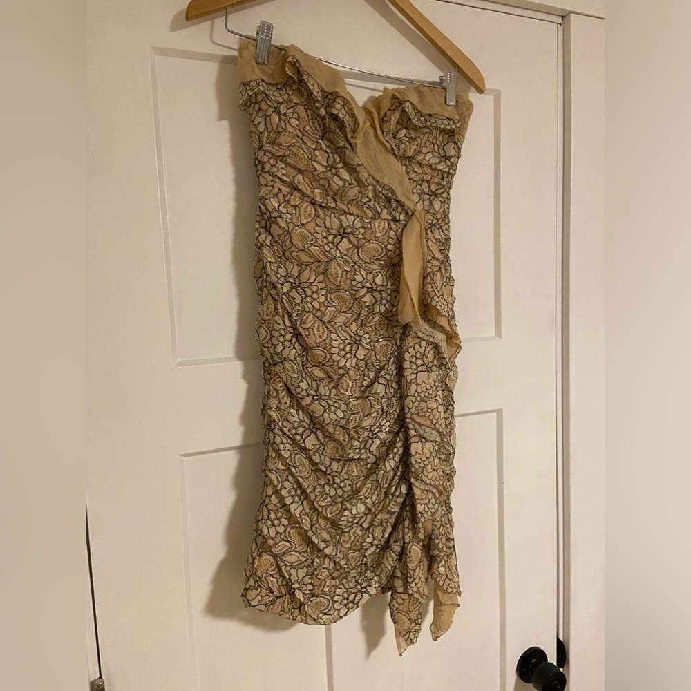 BCBG lace dress with sweetheart neckline